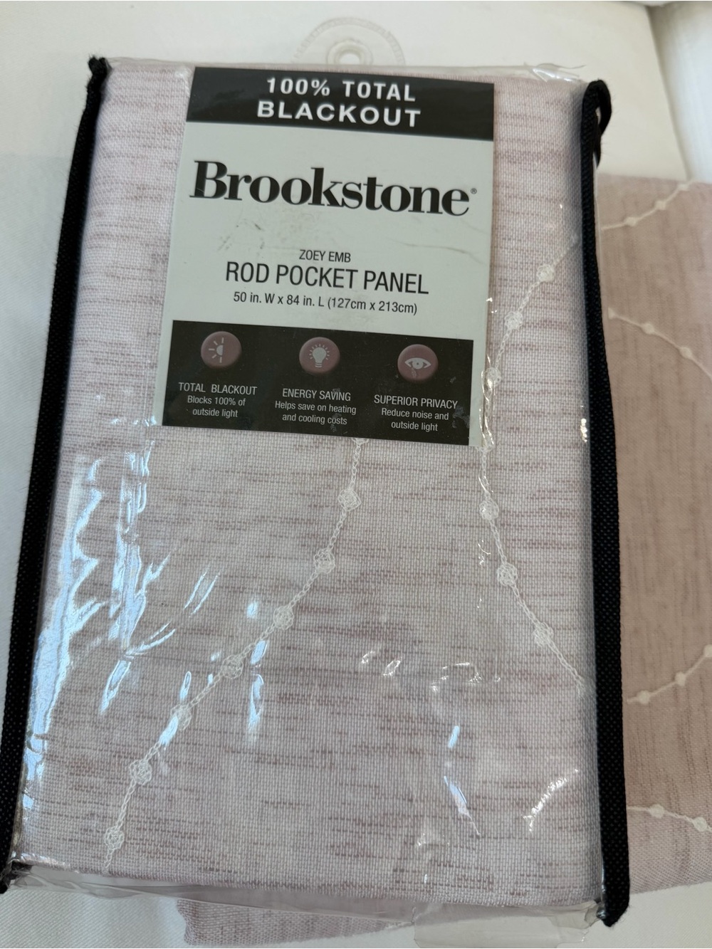 Brookstone Blush/Cream Zoey Nursery/Girls Blackout Curtain Panels (2) 50 w x 84L